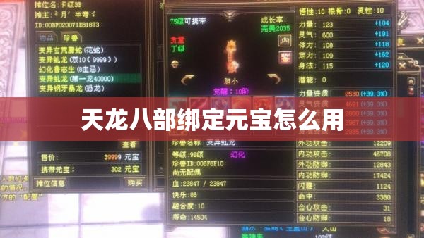 天龙八部绑定元宝怎么用